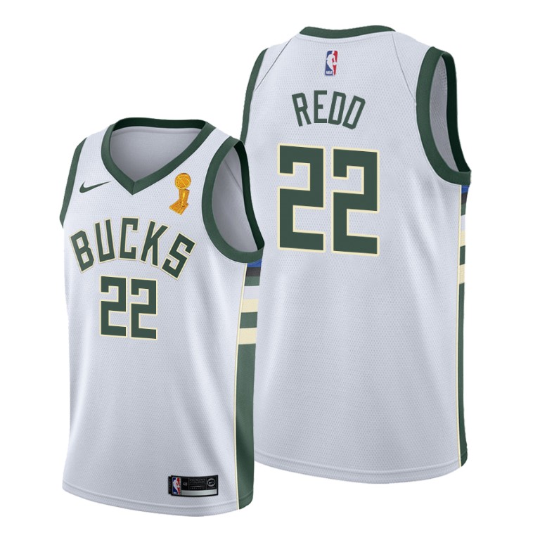 Men's Milwaukee Bucks #22 Khris Middleton 2021 White Finals Champions Stitched Basketball Jersey